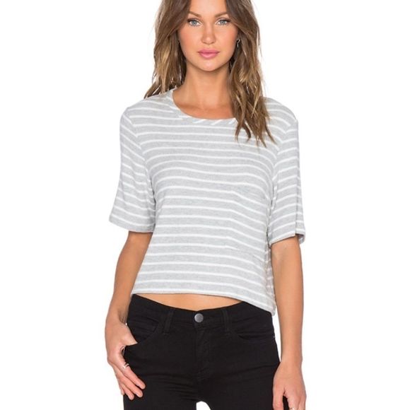 New Hye Park and Lune “olive” Striped Crop Top Tee Small - Picture 5 of 9